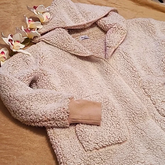 Teddy Coat - LAST ONE - Sherpa Fleece MILITARY HIPPIE - Picture 6 of 12